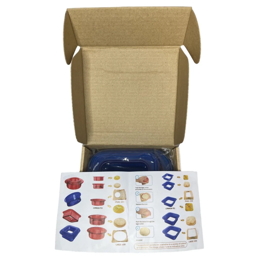 Square Sandwich Cutter Two Sizes Blue